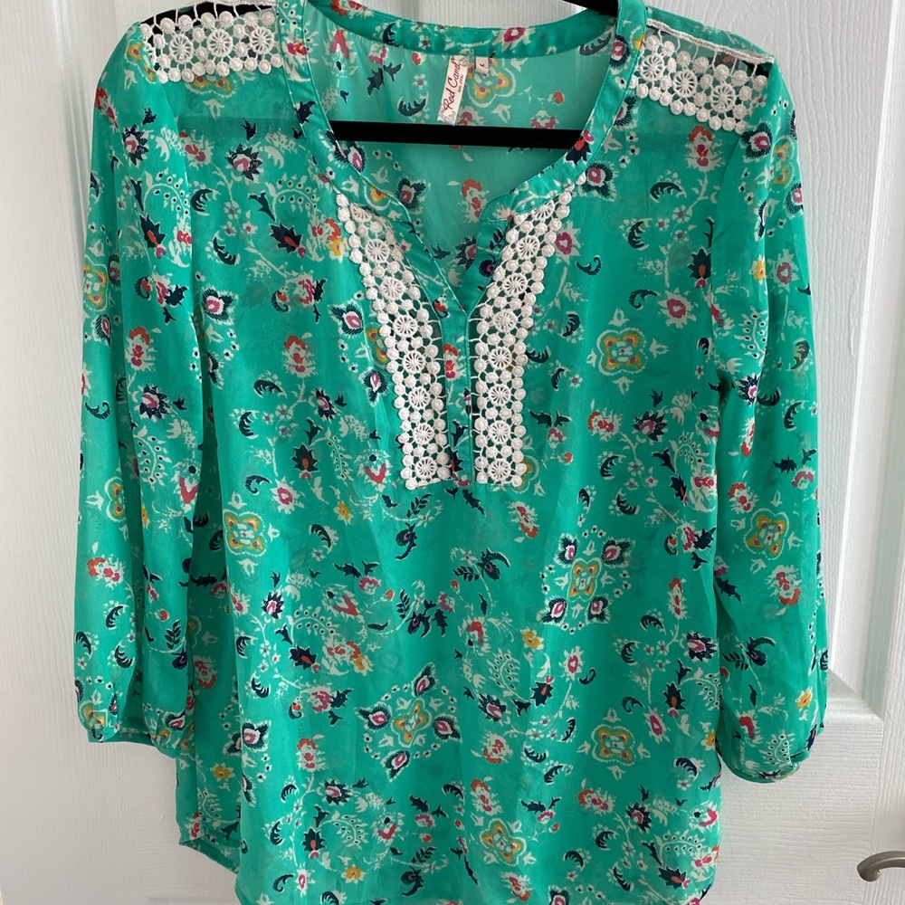 Red camel brand chiffon blouse